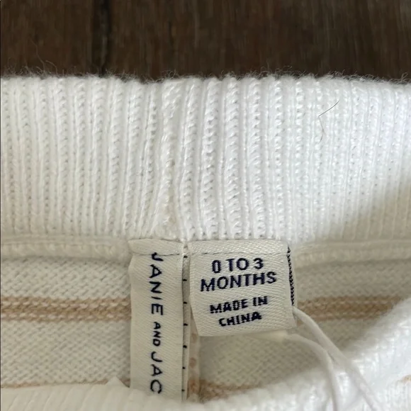 Janie and Jack Striped Baby Pants - White and Tan - Picture 4 of 5